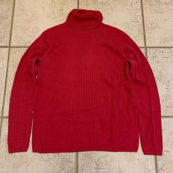 Sweater Company Red Ribbed Turtleneck Sweater Pullover Ladies S/P Small Petite - Picture 2 of 5
